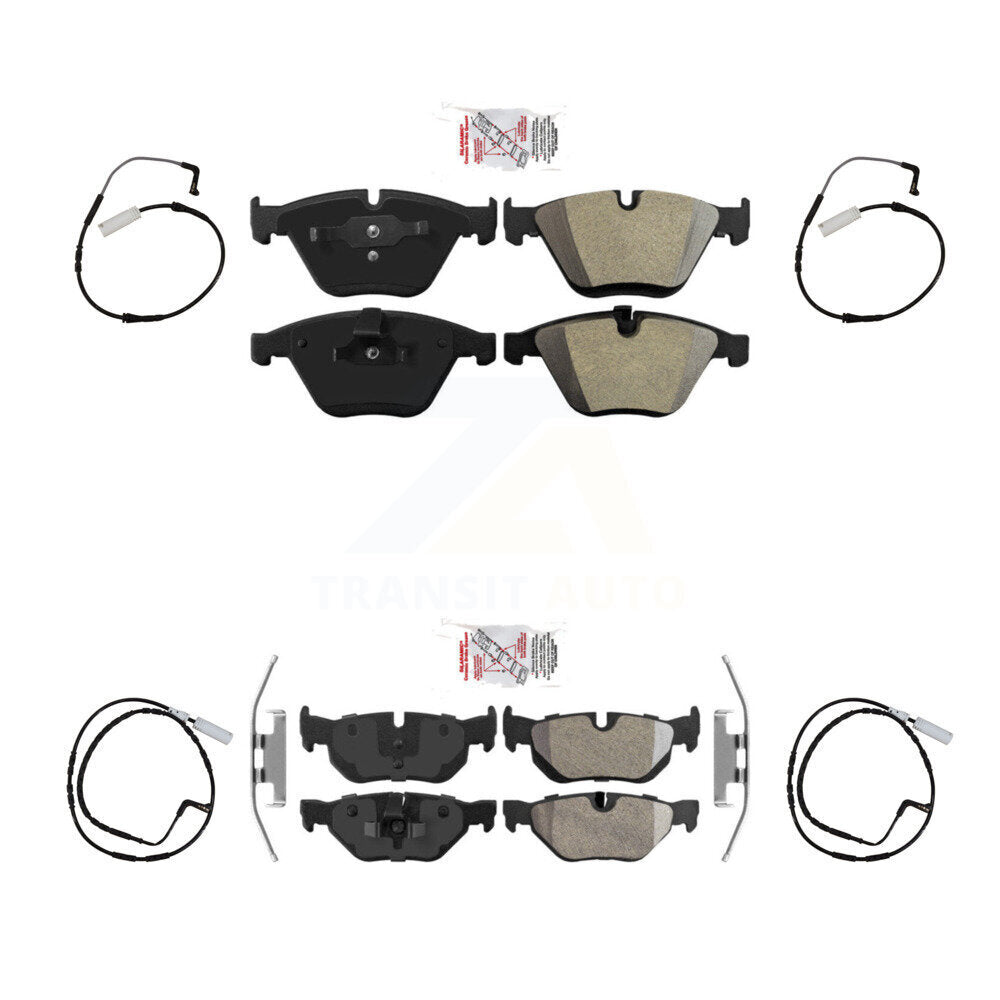 Front Rear Ceramic Disc Brake Pads And Wear Sensors Kit For BMW 323i 328i KNW-100240