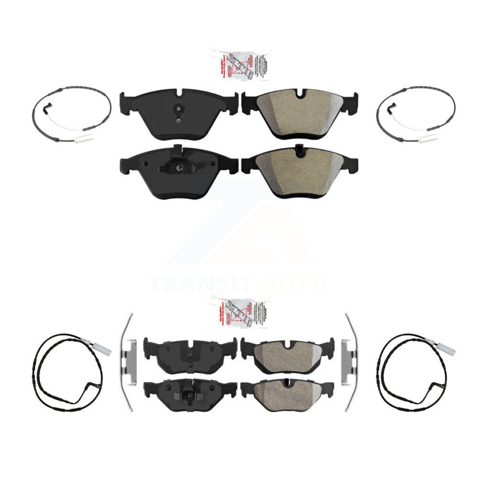Front Rear Ceramic Disc Brake Pads And Wear Sensor Kit For 2009-2010 BMW 328i xDrive 3.0L KNW-100248