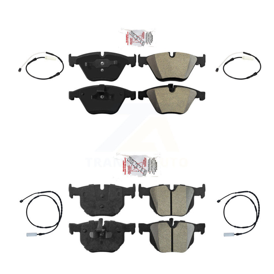 Front Rear Ceramic Disc Brake Pads And Wear Sensors Kit For BMW 335i 335is 335d KNW-100256