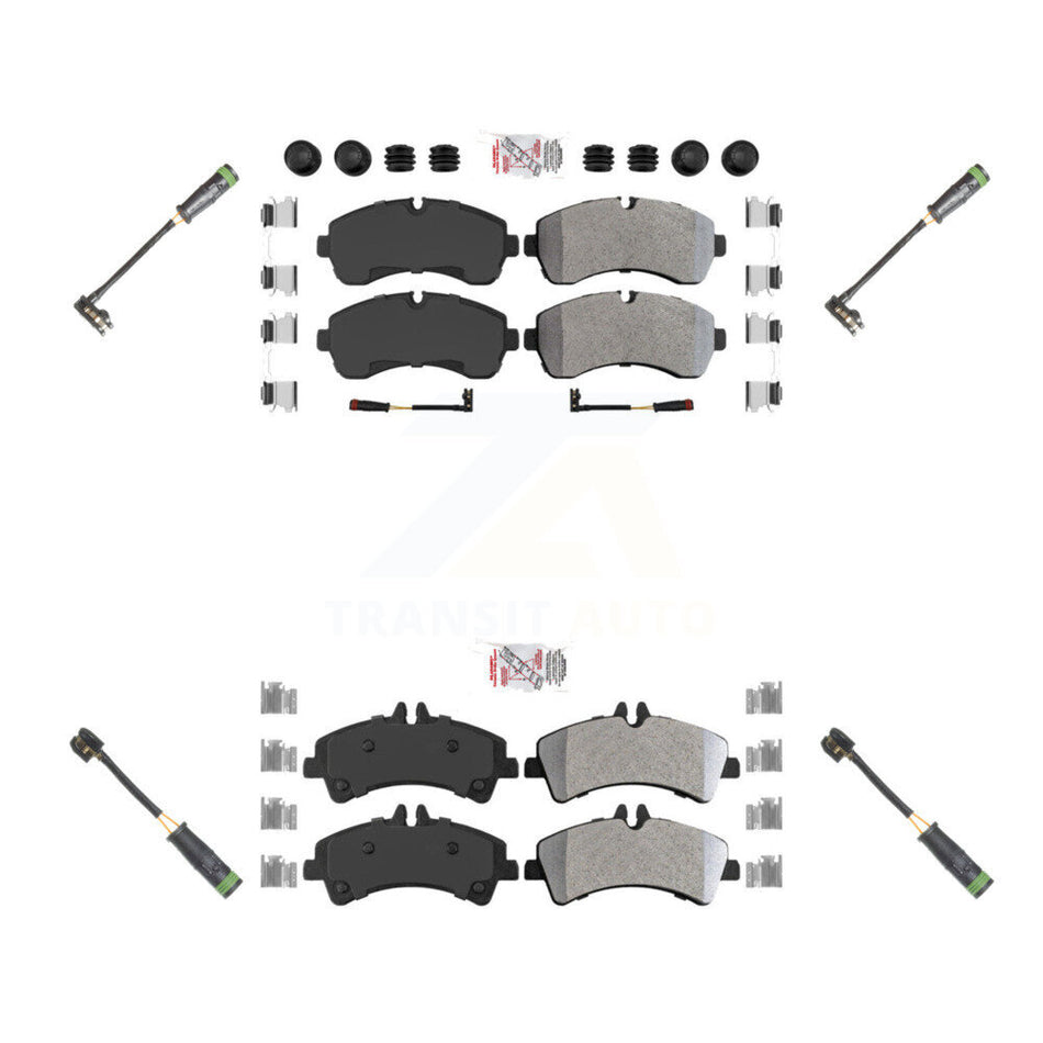 Front Rear Ceramic Brake Pad Extra Wear Sensor Kit For Mercedes-Benz Sprinter 3500 3500XD KNW-100265
