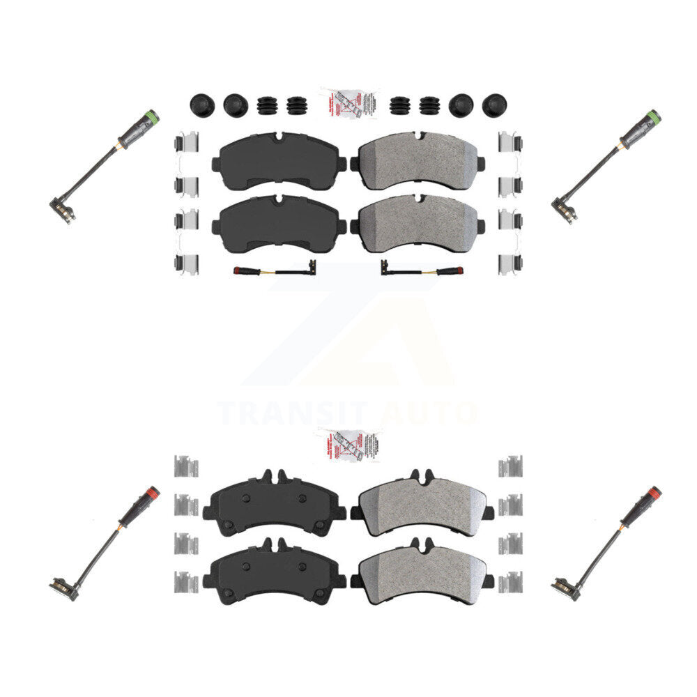 Front Rear Ceramic Disc Brake Pad & Extra Wear Sensor Kit For Mercedes-Benz Sprinter 3500 KNW-100269