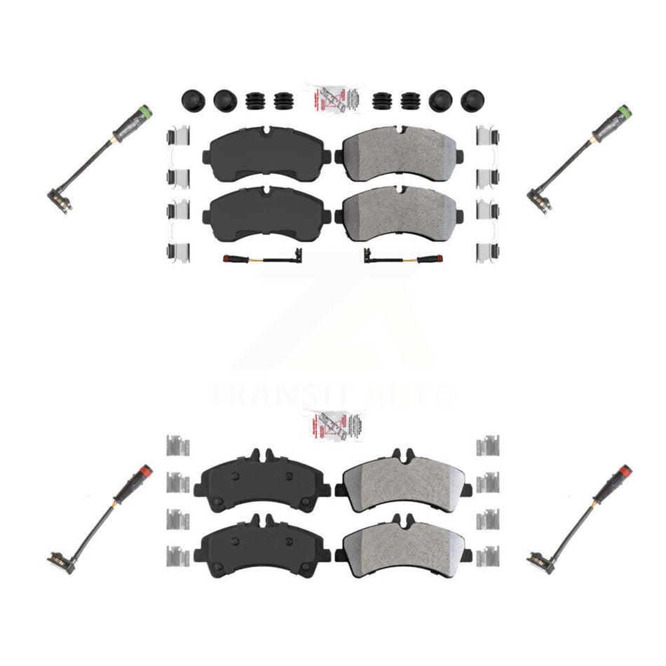Front Rear Ceramic Disc Brake Pad & Extra Wear Sensor Kit For Mercedes-Benz Sprinter 3500 KNW-100269