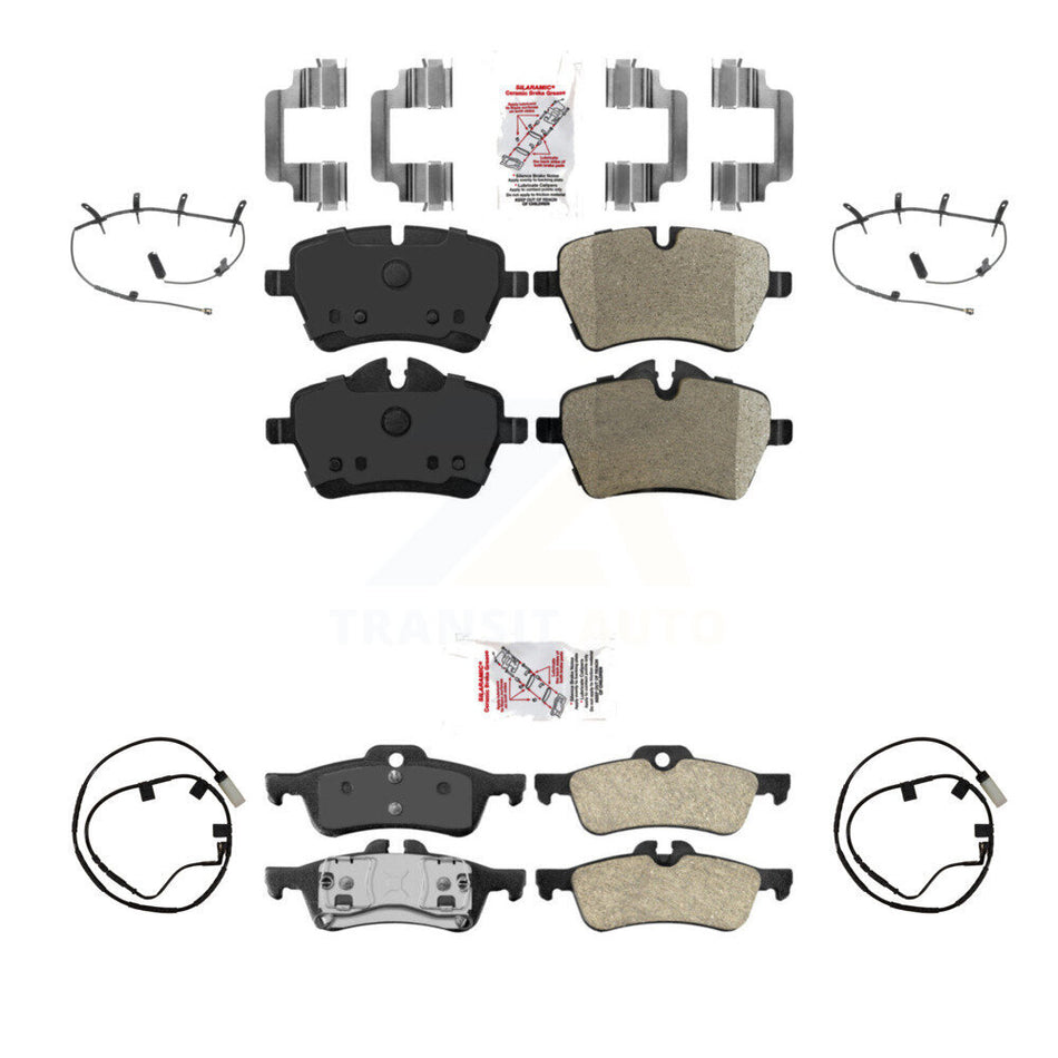 Front Rear Ceramic Disc Brake Pads And Wear Sensors Kit For 2006 Mini Cooper 1.6L KNW-100294