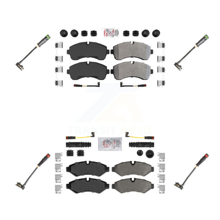 Front Rear Ceramic Brake Pad & Extra Wear Sensor Kit For Mercedes-Benz Sprinter 2500 1500 KNW-100305