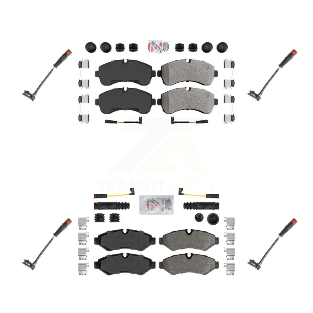 Front Rear Ceramic Brake Pad & Extra Wear Sensor Kit For Mercedes-Benz Sprinter 2500 1500 KNW-100307
