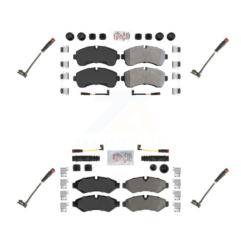 Front Rear Ceramic Brake Pad & Extra Wear Sensor Kit For Mercedes-Benz Sprinter 2500 1500 KNW-100307