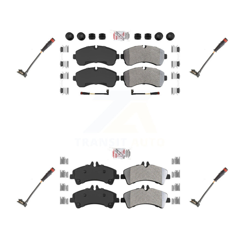 Front Rear Ceramic Disc Brake Pad Extra Wear Sensor Kit For 2009 Dodge Sprinter 3500 3.0L KNW-100308