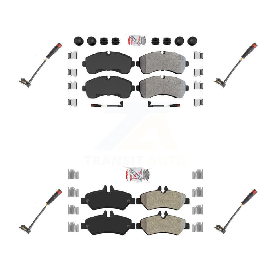 Front Rear Ceramic Disc Brake Pad Extra Wear Sensor Kit For 2009 Dodge Sprinter 3500 3.0L KNW-100309