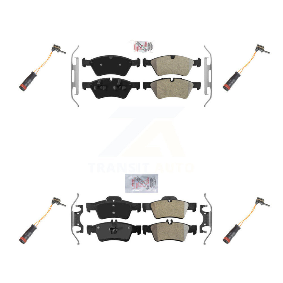 Front Rear Ceramic Disc Brake Pads And Wear Sensors Kit For Mercedes-Benz E350 AWD KNW-100339