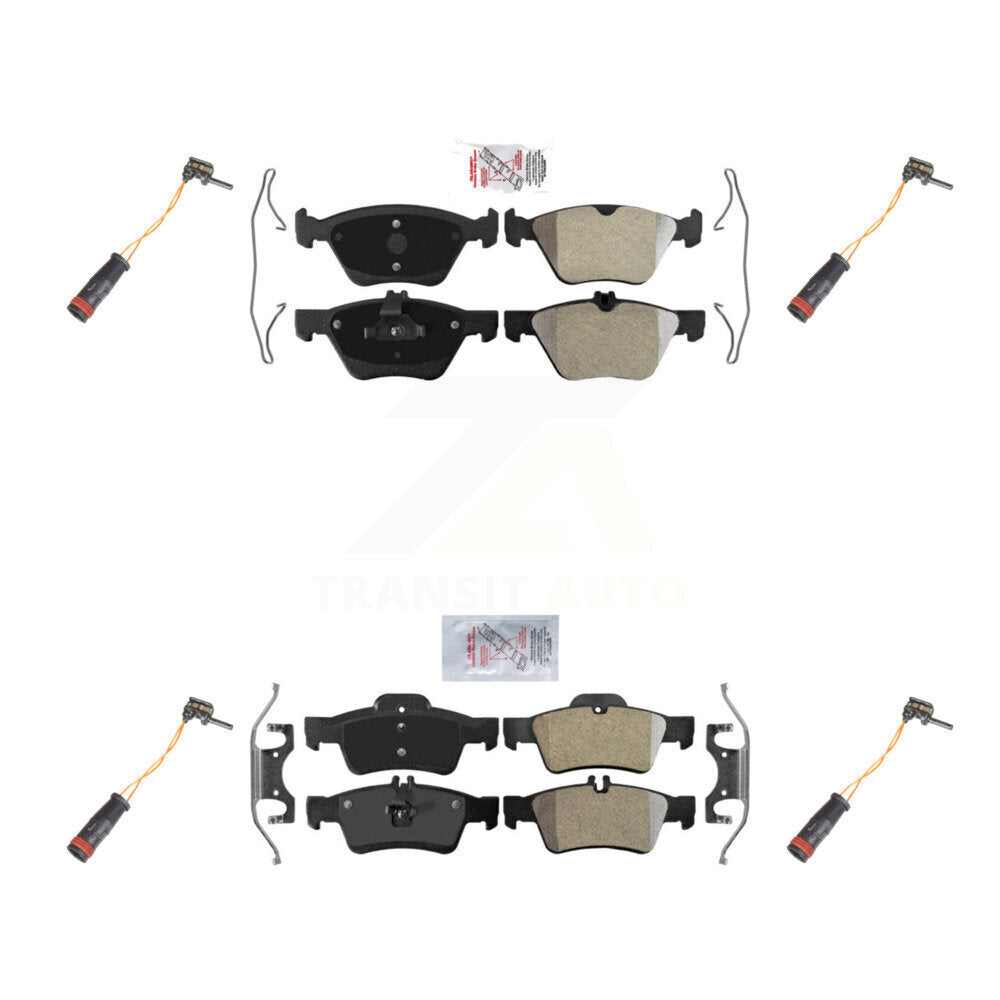 Front Rear Ceramic Disc Brake Pads And Wear Sensors Kit For Mercedes-Benz E350 E300 KNW-100341