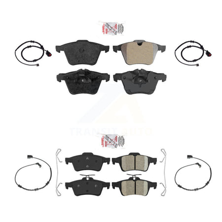 Front Rear Ceramic Brake Pad Wear Sensor Kit For Jaguar XJ Base L Portfolio with AWD 3.0L KNW-100353