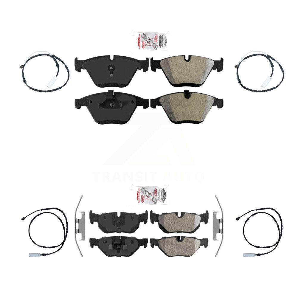 Front Rear Ceramic Disc Brake Pad Wear Sensor Kit For 2012 BMW 328i xDrive Base with 3.0L KNW-100355