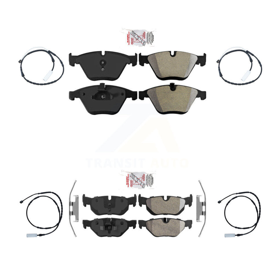 Front Rear Ceramic Disc Brake Pad Wear Sensor Kit For 2012 BMW 328i xDrive Base with 3.0L KNW-100355