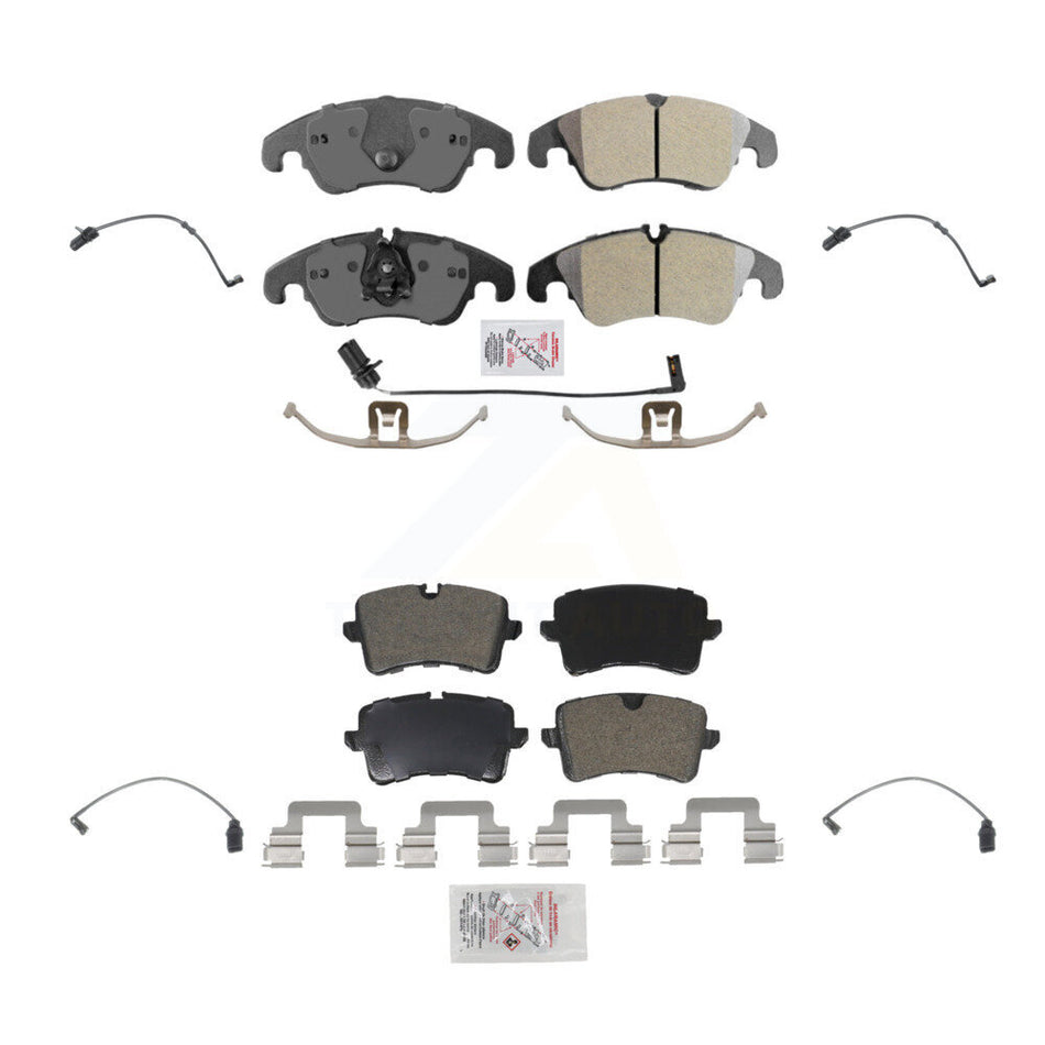 Front Rear Ceramic Disc Brake Pads And Extra Wear Sensors Kit For Audi A7 Quattro A6 KNW-100367