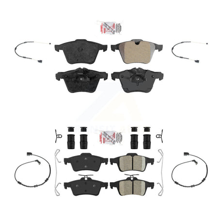 Front Rear Ceramic Disc Brake Pads And Wear Sensors Kit For Jaguar XJ KNW-100387