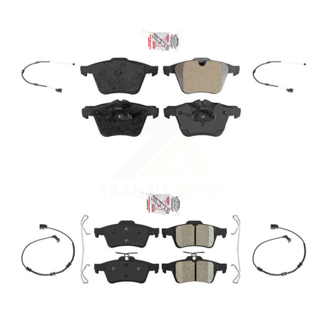 Front Rear Ceramic Disc Brake Pads And Wear Sensors Kit For Jaguar XJ KNW-100388