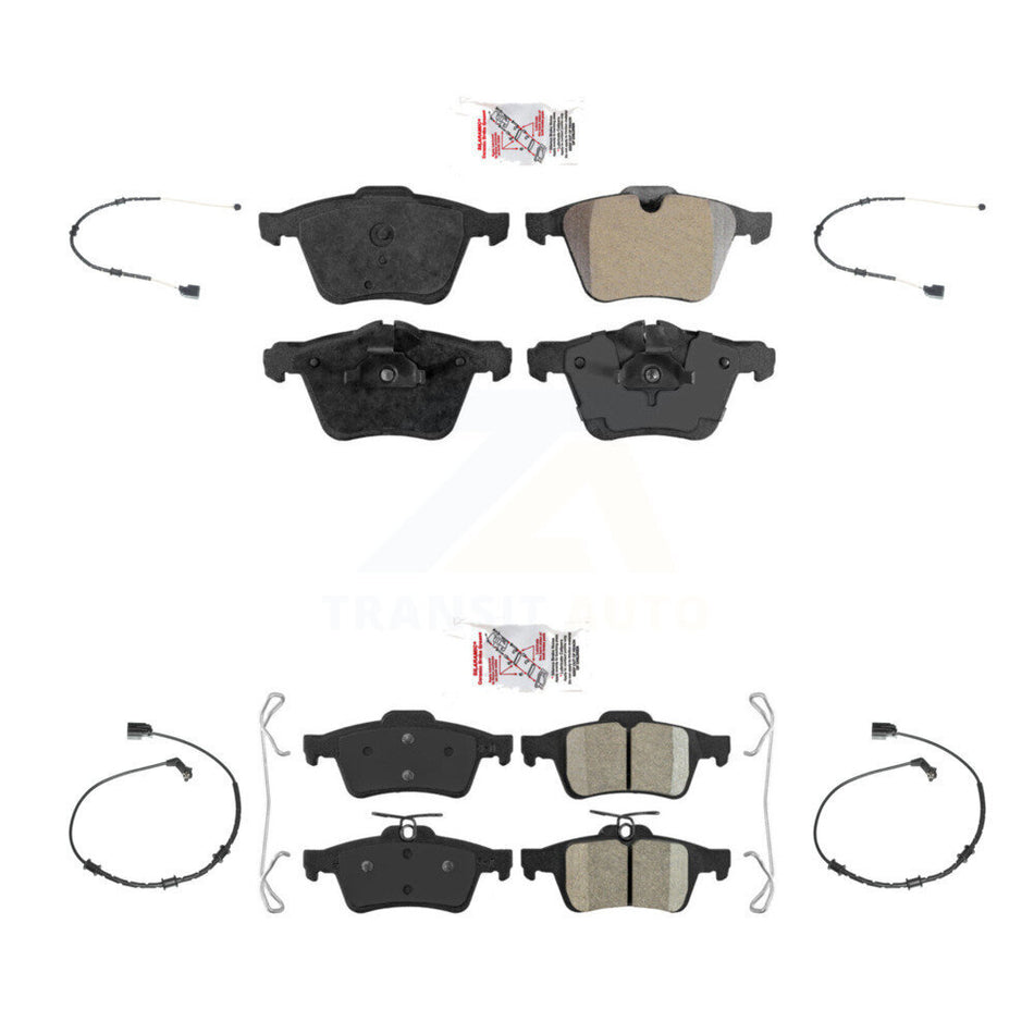 Front Rear Ceramic Disc Brake Pads And Wear Sensors Kit For Jaguar XJ KNW-100388