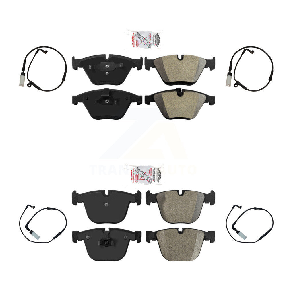 Front Rear Ceramic Disc Brake Pads And Wear Sensors Kit For BMW 550i 545i 645Ci KNW-100390