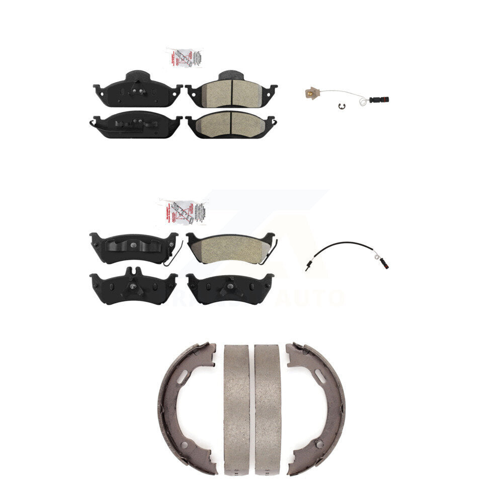 Front Rear Ceramic Brake Pads & Wear Sensor Kit (5Pc) For Mercedes-Benz ML320 ML350 ML430 KNW-100394