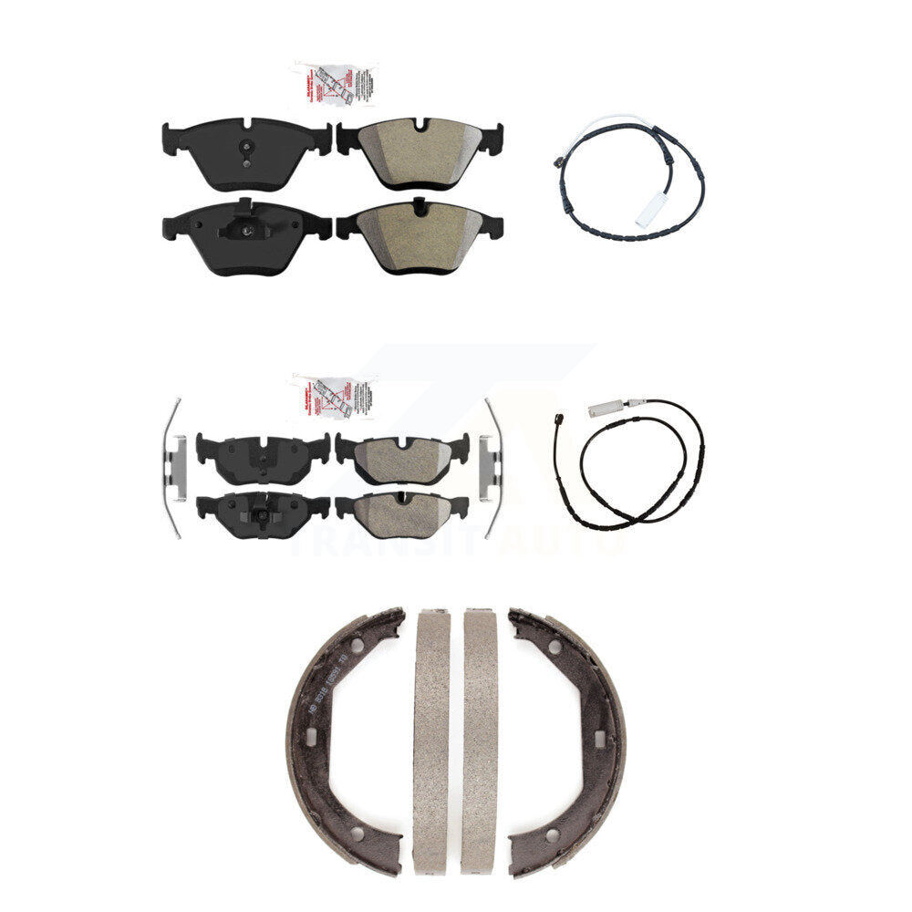 Front Rear Ceramic Brake Pads Wear Sensor Kit (5Pc) For 13 BMW X1 xDrive28i with AWD 2.0L KNW-100398