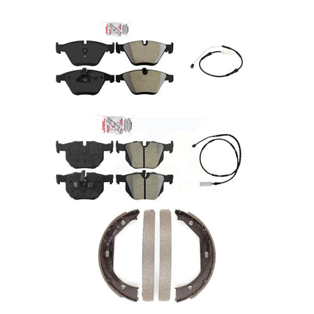 Front Rear Ceramic Disc Brake Pads And Wear Sensors Kit (5Pc) For BMW 335i KNW-100402