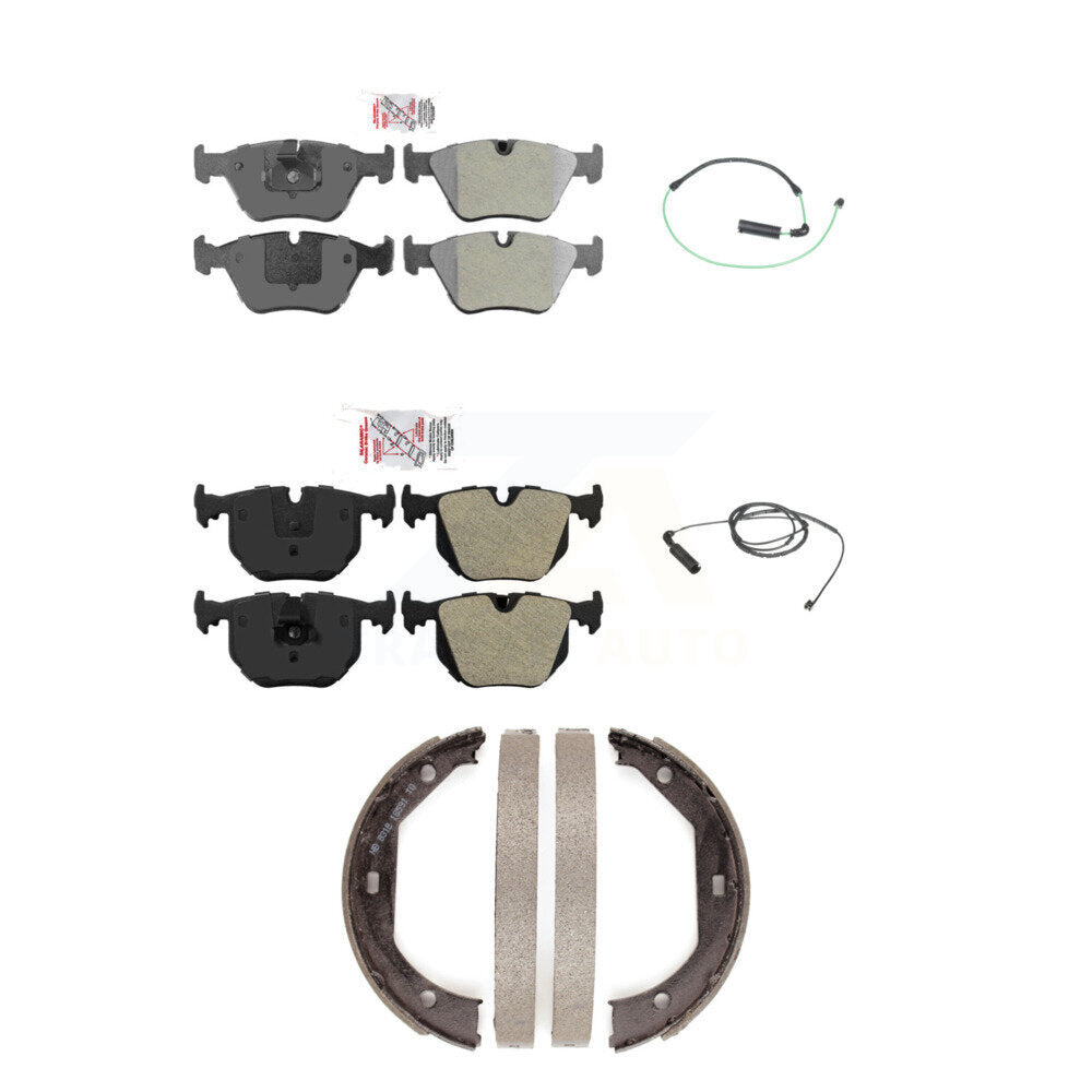Front Rear Ceramic Disc Brake Pad And Wear Sensor Kit (5Pc) For BMW 330Ci 330i 330xi 3.0L KNW-100430