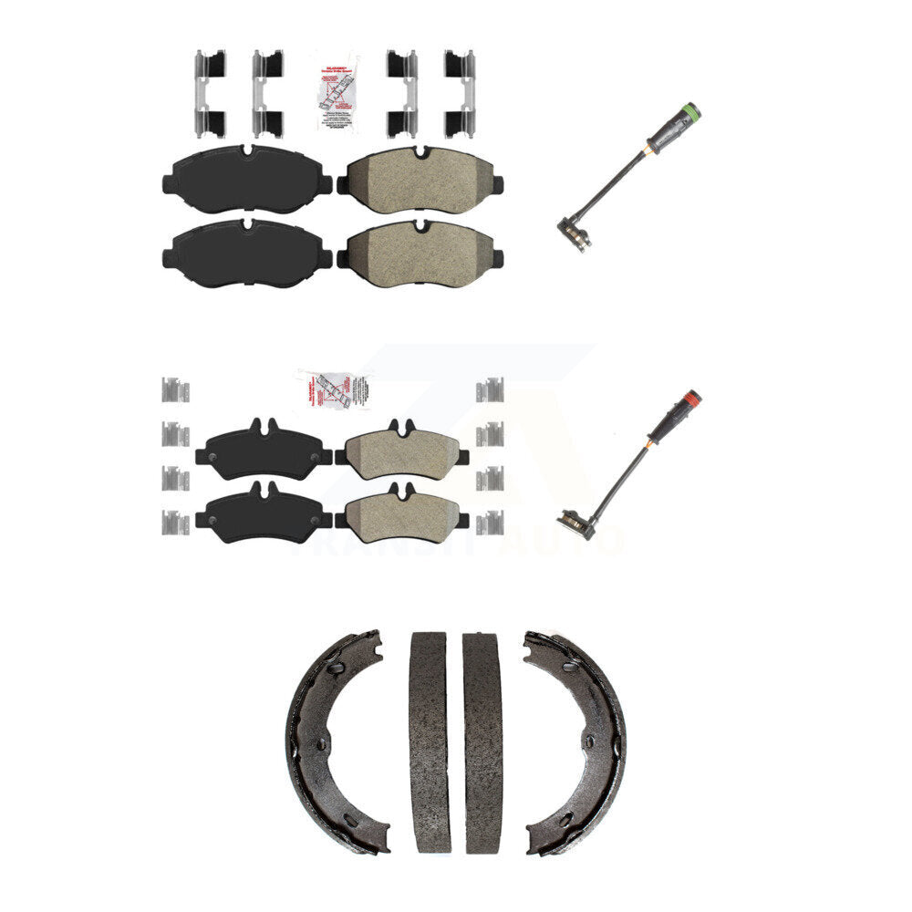 Front Rear Ceramic Brake Pads Wear Sensor Kit (5Pc) For Sprinter 2500 Mercedes-Benz Dodge KNW-100435
