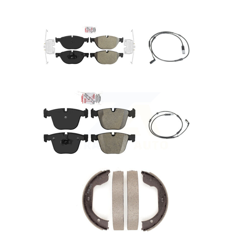 Front Rear Ceramic Disc Brake Pads And Wear Sensors Kit (5Pc) For 2009 BMW 750i 750Li KNW-100441