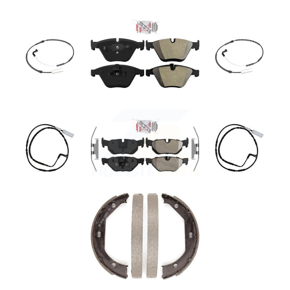 Front Rear Ceramic Disc Brake Pads And Wear Sensors Kit (7Pc) For BMW 328i xDrive KNW-100465