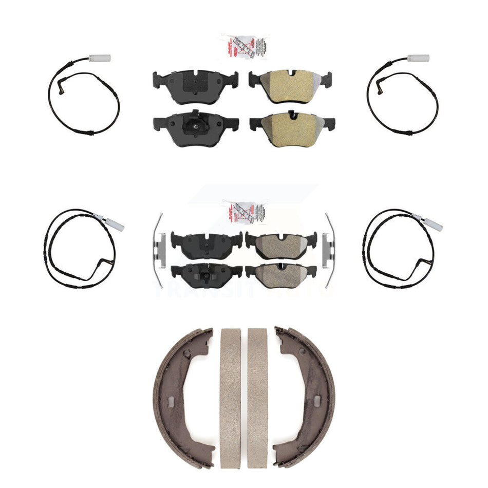 Front Rear Ceramic Disc Brake Pads And Wear Sensors Kit (7Pc) For BMW 128i 328i 323i 325i KNW-100502