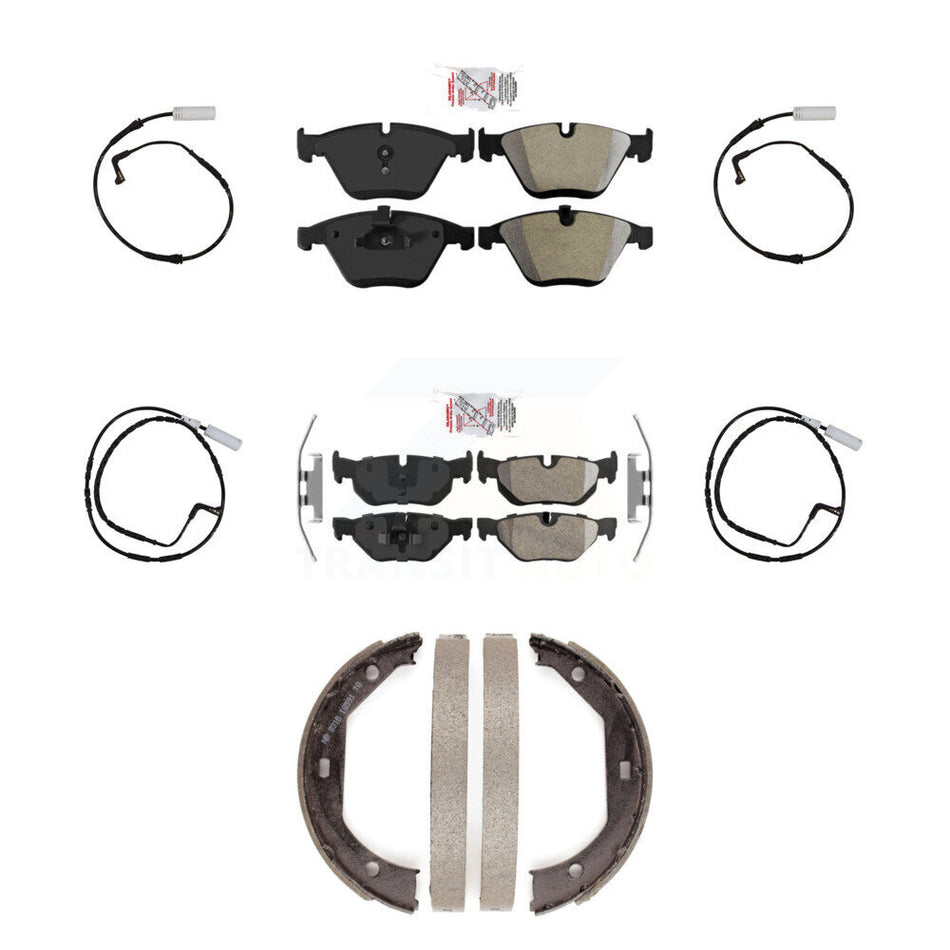 Front Rear Ceramic Disc Brake Pads And Wear Sensors Kit (7Pc) For BMW 328i KNW-100504