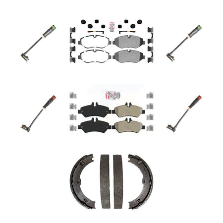 Front Rear Ceramic Brake Pads Extra Wear Sensor Kit (7Pc) For Sprinter 2500 Mercedes-Benz KNW-100517
