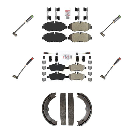 Front Rear Ceramic Brake Pads Extra Wear Sensor Kit (7Pc) For Sprinter 2500 Mercedes-Benz KNW-100518