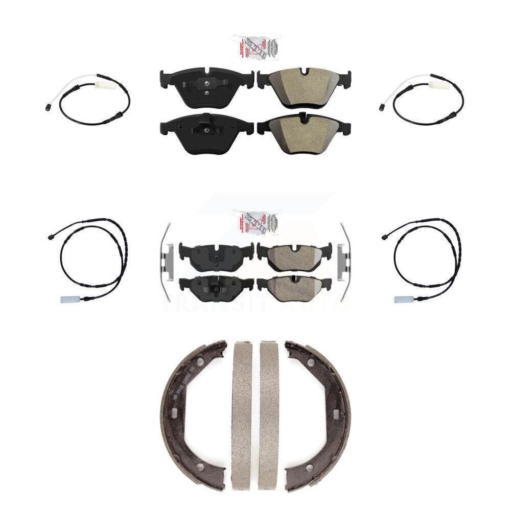 Front Rear Ceramic Disc Brake Pads And Wear Sensors Kit (7Pc) For BMW 328i xDrive KNW-100521