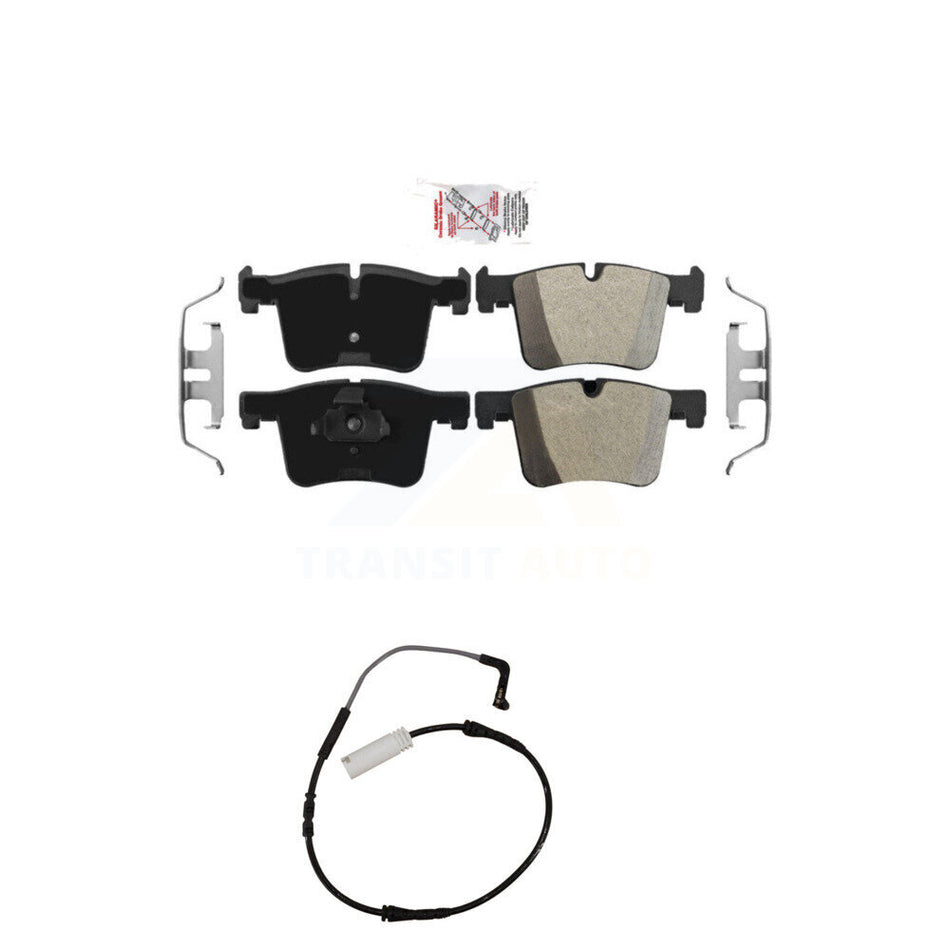 Front Ceramic Disc Brake Pad Wear Sensor Kit For 2012 BMW 328i with Black Painted Caliper KNW-100539