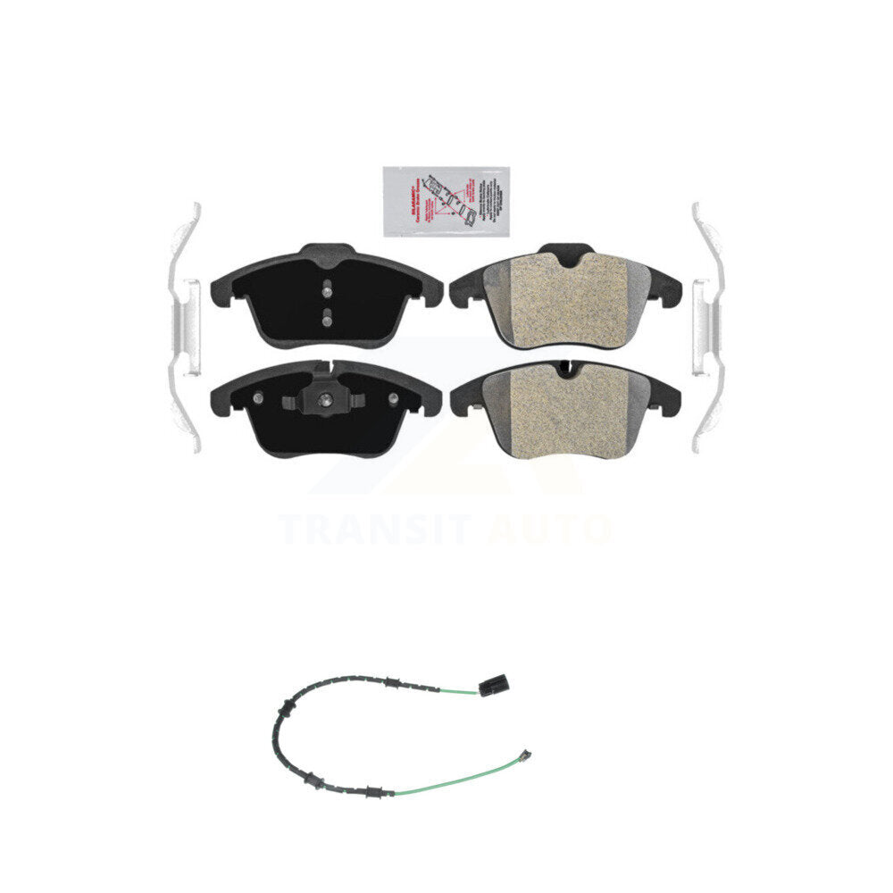 Front Ceramic Brake Pad & Wear Sensor Kit For 13-15 Jaguar XF 2.0L with 356mm Rotor KNW-100546