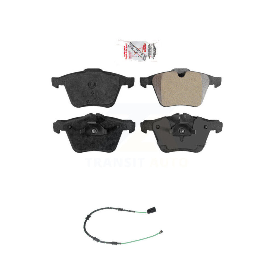 Front Ceramic Brake Pad & Wear Sensor Kit For 13-15 Jaguar XF 3.0L with 356mm Rotor KNW-100547