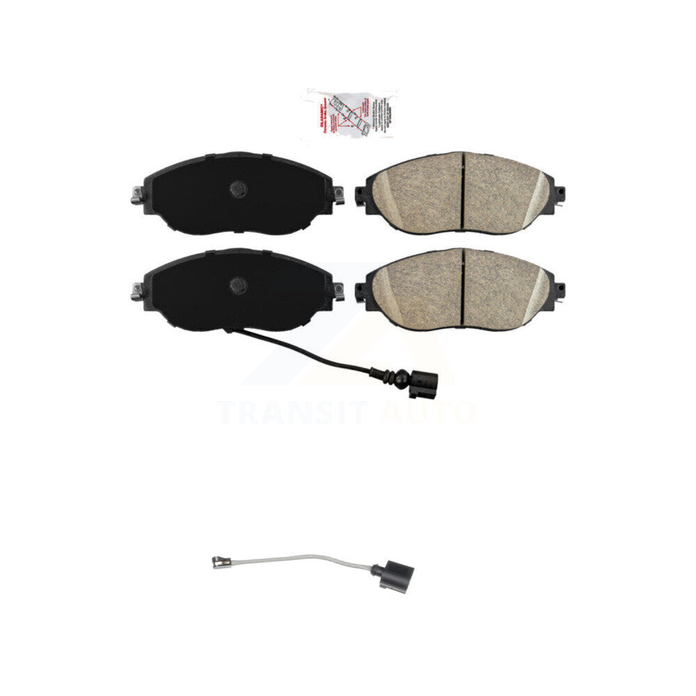 Front Ceramic Brake Pad Extra Wear Sensor Kit For Volkswagen Jetta GTI Golf R Arteon Audi KNW-100649
