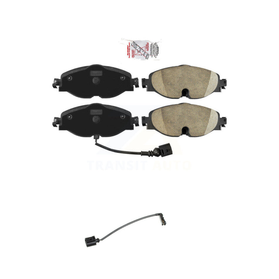 Front Ceramic Brake Pad And Extra Wear Sensor Kit For 2016 Audi TT Quattro Base with 2.0L KNW-100651