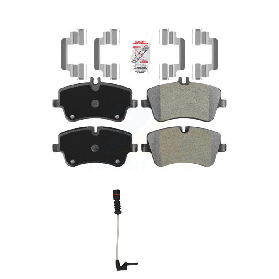 Front Ceramic Brake Pad And Wear Sensor Kit For 2003 Mercedes-Benz CLK320 Coupe with 3.2L KNW-100681