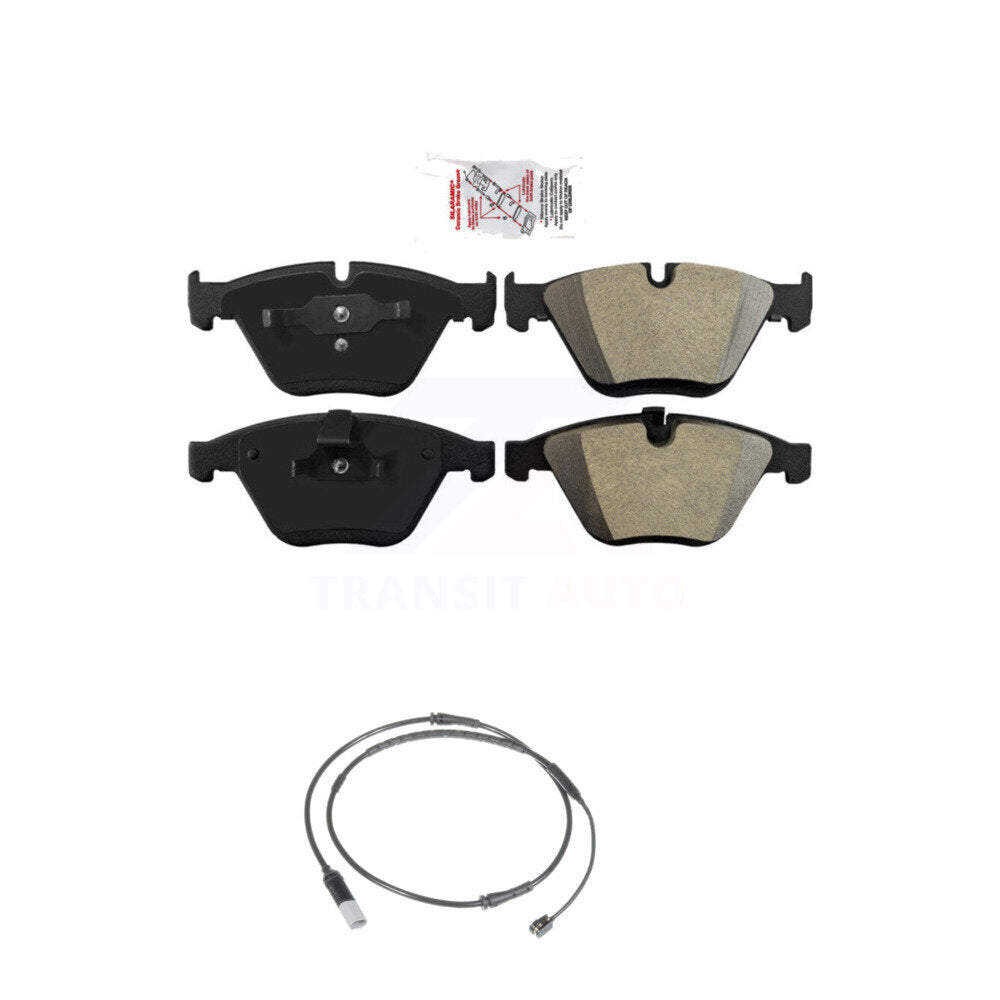Front Ceramic Disc Brake Pads And Wear Sensors Kit For 2010 BMW 535i Base with 3.0L KNW-100683