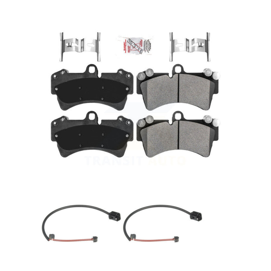 Front Ceramic Disc Brake Pads And Wear Sensors Kit For Audi Q7 Porsche Cayenne KNW-100742