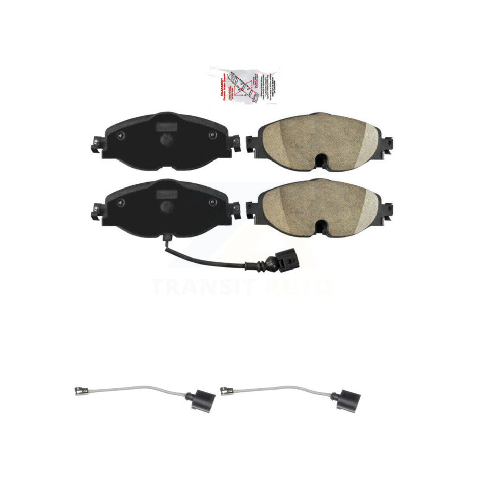 Front Ceramic Brake Pad & Extra Wear Sensor Kit For Volkswagen Jetta Golf SportWagen Taos KNW-100762