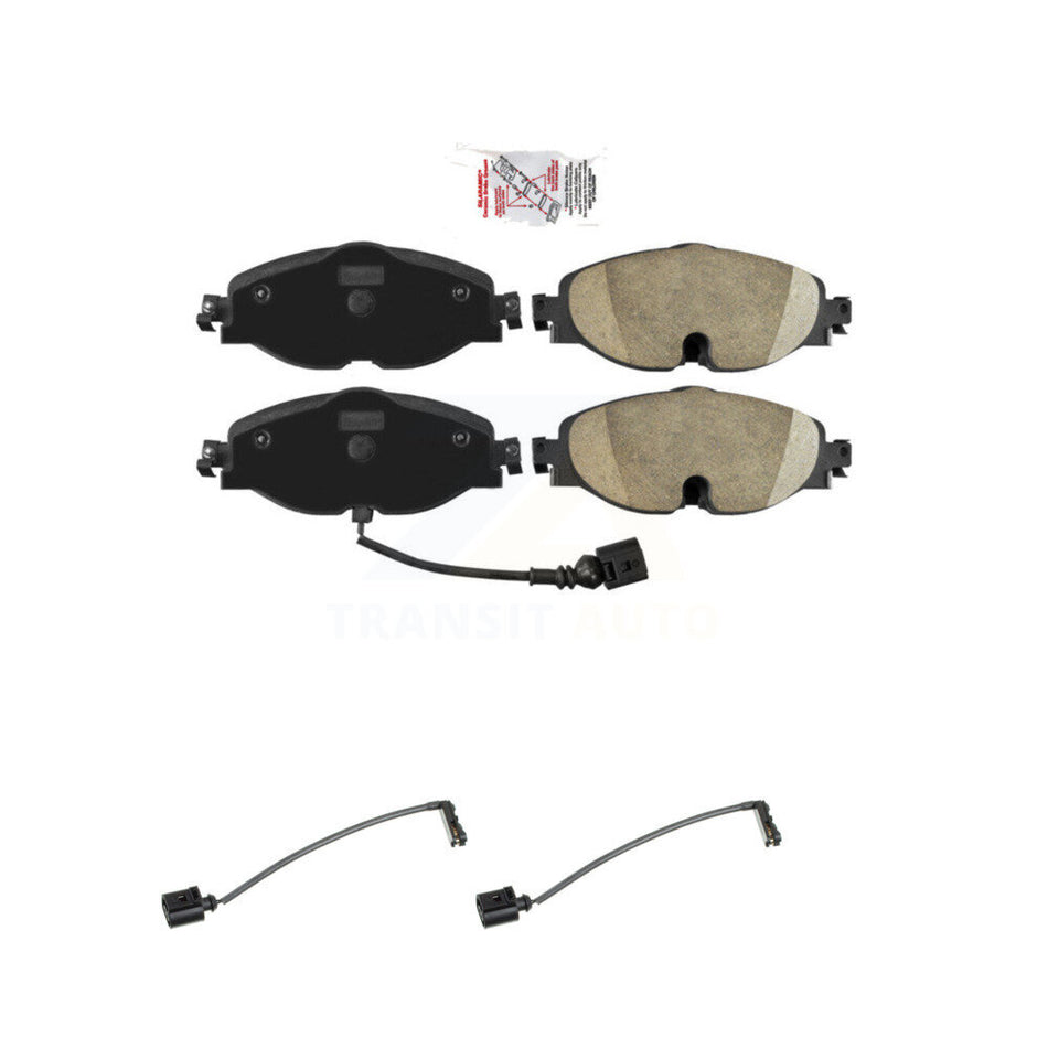 Front Ceramic Brake Pad And Extra Wear Sensor Kit For 2016 Audi TT Quattro Base with 2.0L KNW-100766