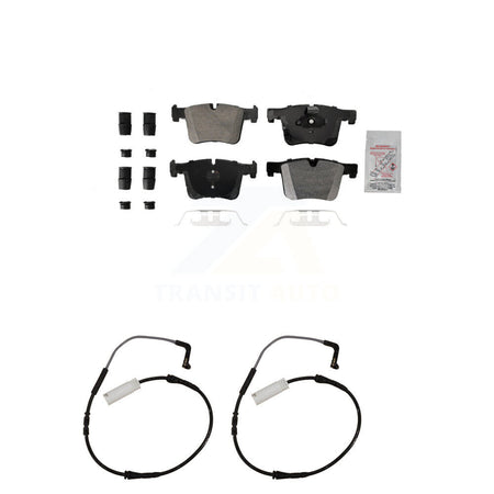 Front Ceramic Disc Brake Pad Wear Sensor Kit For 2012 BMW 328i with Black Painted Caliper KNW-100789