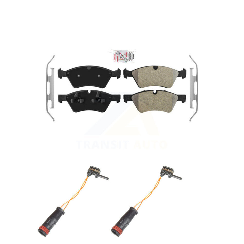 Front Ceramic Disc Brake Pads And Wear Sensors Kit For Mercedes-Benz E350 AWD KNW-100801