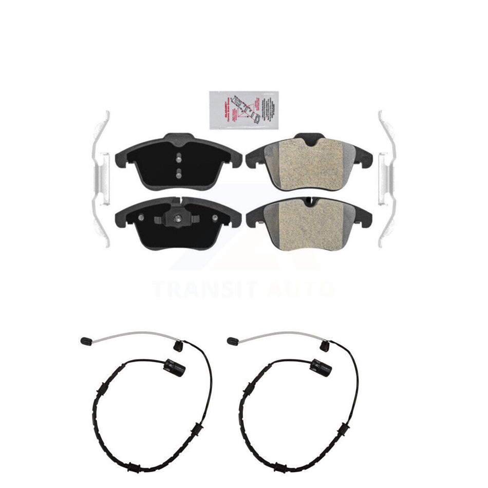 Front Ceramic Brake Pad & Wear Sensor Kit For 2007 Jaguar XK with Composite KNW-100821