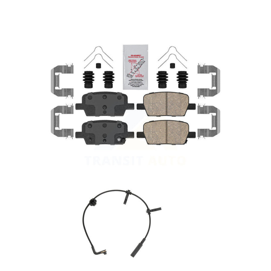 Rear Ceramic Brake Pad & Wear Sensor Kit For Cadillac CT6 With 345mm Diameter Front Rotor KNW-100919