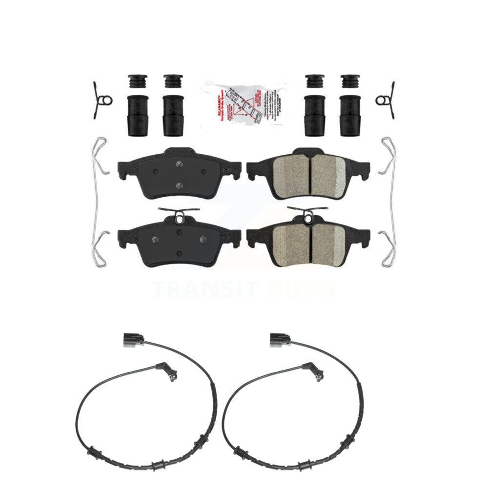 Rear Ceramic Disc Brake Pads And Wear Sensors Kit For Jaguar XF XJ XK XKR KNW-100998