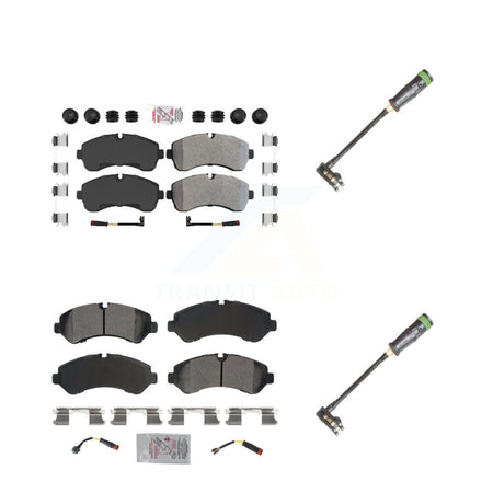 Front Rear Ceramic Disc Brake Pads & Extra Wear Sensor Kit For Freightliner Sprinter 3500 KNW-101131